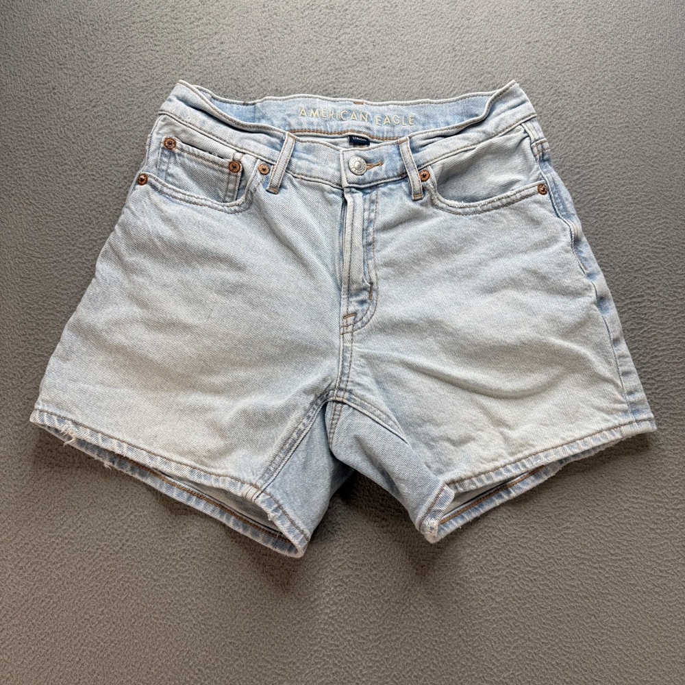 American Eagle Strigid Denim Shorts Womens 00 Blue Cotton Blend Casual Summer